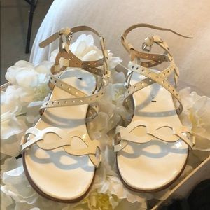White Leather Via Spiga Sandals